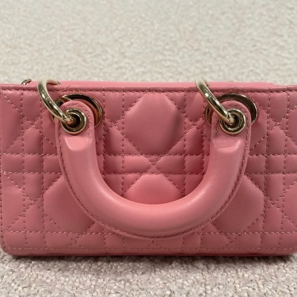 Authentic Dior Lady D-Joy Micro Bag Pink Cannage Lambskin - Picture 8 of 14